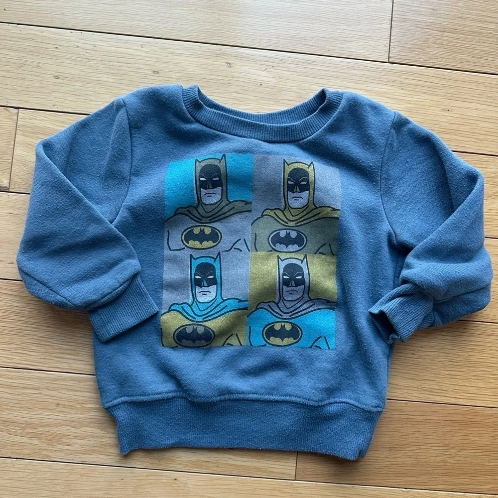 Kids' Gray Dinosaur & Blue Superhero Sweatshirts size 2T